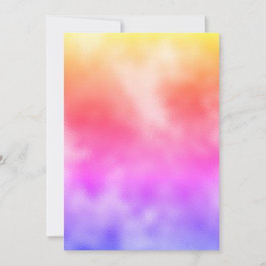 Chic oranje roze iridescent faux glitter monogram kaart (Achterkant)