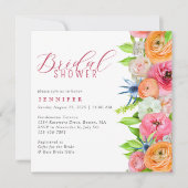 Chic Oranje roze Vrijgezellenfeest Floral Border I Kaart (Voorkant)