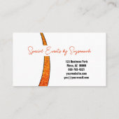 Chic Oranje Schijf Glitter Aangepaste Foto QR Code Visitekaartje (Achterkant)