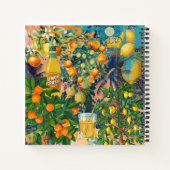 Chic oranje Siciliaanse citrus collage bloemige te Notitieboek (Achterkant)