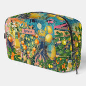 Chic oranje Siciliaanse citrus collage bloemige te Toilettasje (Rechterhoek)