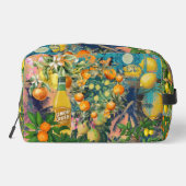 Chic oranje Siciliaanse citrus collage bloemige te Toilettasje (Achterkant)