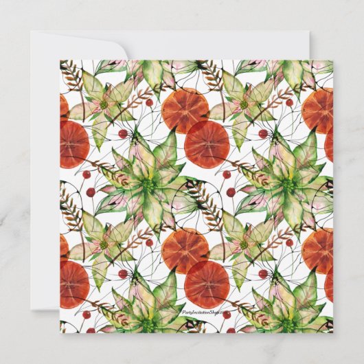 Chic Oranje Slices en Cinnamon Kerstuitnodigingen (Achterkant)