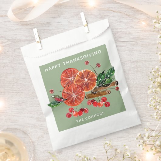 Chic Oranje Slices en Cinnamon Sticks Autumn Bedankzakje (Geknipt)