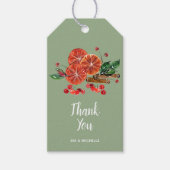 Chic Oranje Slices en Cinnamon Sticks Autumn Cadeaulabel (Voorkant)