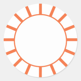 Chic Oranje Stripe Ronde Sticker