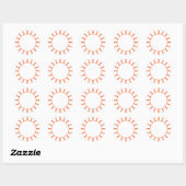 Chic Oranje Stripe Ronde Sticker (Vel)