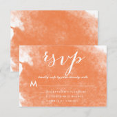 CHIC ORANJE WATERCOLOR TROUWKAART RSVP (Voorkant / Achterkant)