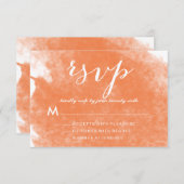 CHIC ORANJE WATERCOLOR TROUWKAARTEN RSVP (Voorkant / Achterkant)