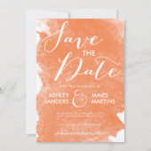 CHIC ORANJE WATERVERF BEWAREN DE DATUM SAVE THE DATE (Voorkant)