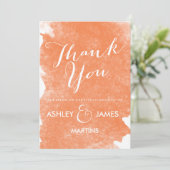 CHIC ORANJE WATERVERF DANK JE KAARTEN (Staand voorkant)