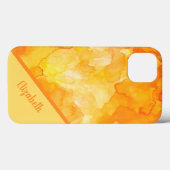 Chic Oranje Waterverf Gepersonaliseerd Case-Mate iPhone Case (Achterkant (horizontaal))