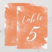 CHIC ORANJE WATERVERF TABEL NUMMER KAART (Voorkant / Achterkant)