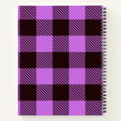 Chic Orchid Black Pset Tartan Persoonlijke naam Notitieboek (Achterkant)