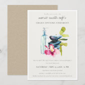 Chic Orchid Stone Spa Massage Grand Opening Invite Bedankkaart (Voorkant / Achterkant)