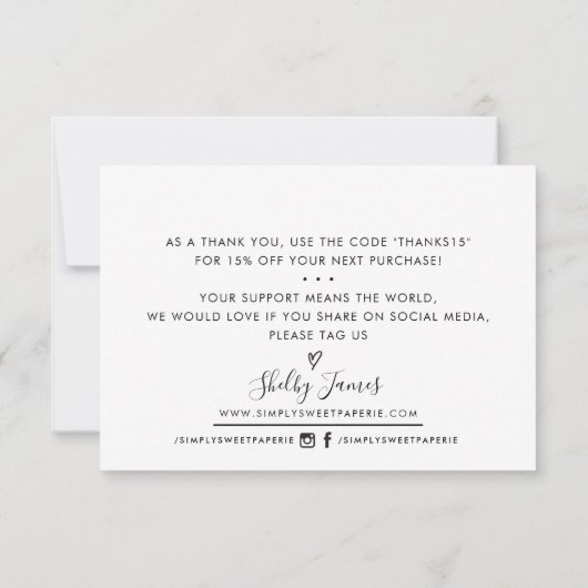 CHIC ORDE INSERT business dank u koninklijk blauw Bedankkaart (Achterkant)