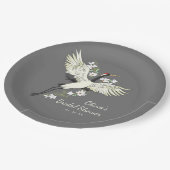 Chic Oriental Crane Vrijgezellenfeest Papieren Bordje (Gekanteld)