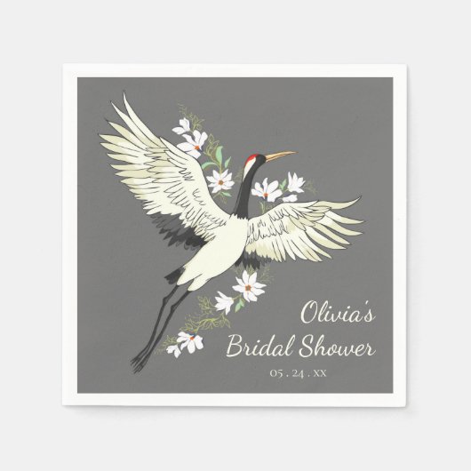 Chic Oriental Crane Vrijgezellenfeest Servet (Voorkant)