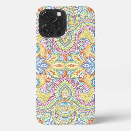 Chic Oriental Paisley Floral Art Pattern iPhone Hoesje (Achterkant)