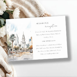 Chic Orlando Florida Skyline Huwelijksreceptie Informatiekaartje