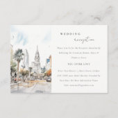 Chic Orlando Florida Skyline Huwelijksreceptie Informatiekaartje (Voorkant)