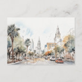 Chic Orlando Florida Skyline Huwelijksreceptie Informatiekaartje (Achterkant)