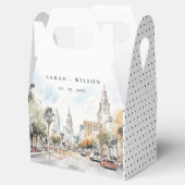 Chic Orlando Florida Skyline Waterverf bruiloft Bedankdoosjes (Geopend)