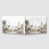 Chic Orlando Florida Skyline Waterverf bruiloft Gastenboek (Volledig)