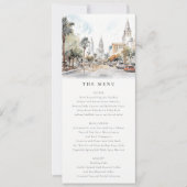 Chic Orlando Florida Skyline Wedding Menu Kaart (Voorkant)