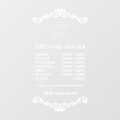 Chic Ornament Custom Business Logo openinguren Raamsticker (Vel)