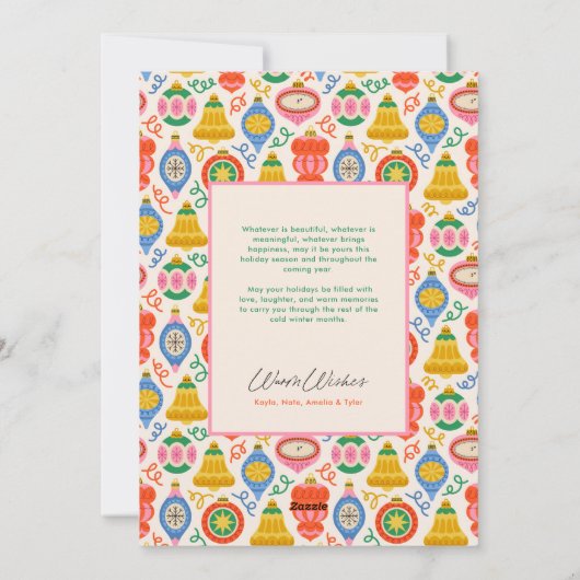 Chic Ornamenten Kerstkaart (Achterkant)