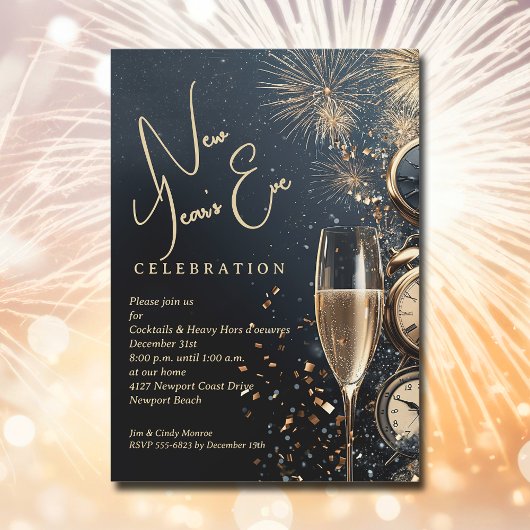 Chic oud en nieuw champagne kaart