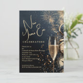 Chic oud en nieuw champagne kaart (Staand voorkant)
