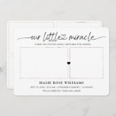 Chic Our Little Mirakel Photo Collage Birth Aankondiging (Voorkant / Achterkant)