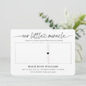 Chic Our Little Mirakel Photo Collage Birth Aankondiging (Staand voorkant)