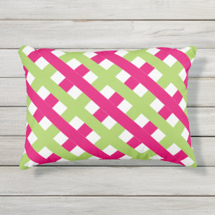 CHIC OUTDDEUR PILLOW_60 GREEN/561 HOT PINK LATTICE BUITENKUSSEN
