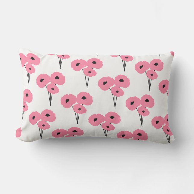 CHIC OUTDDEUR PILLOW_MOD PINK & ZWARTE POPPIËNTEN BUITENKUSSEN (Voorkant)