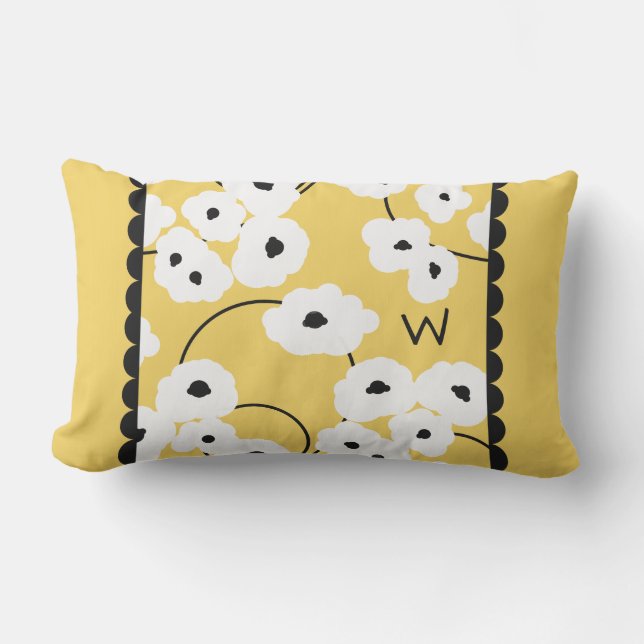 CHIC OUTDDEUR PILLOW_MOD WHITE & ZWARTE POPPIEN BUITENKUSSEN (Voorkant)