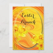 Chic Ovaal Narcissus Abstract Pasen Brunch Kaart (Voorkant)