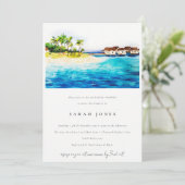 Chic Overwater Villa Seascape Vrijgezellenfeest Kaart (Staand voorkant)