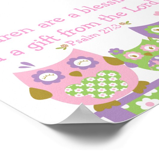 Chic Owls Christelijk Bijbelverse Poster (Hoek)