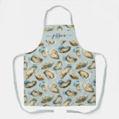 Chic oysters pattern script name apron schort (Voorkant)