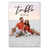 Chic paar foto bruiloft zwart script overlay kaart (Voorkant)