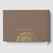 Chic paar Initialen Floral Mandala Gold Gastenboek (Achterkant)