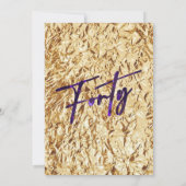 Chic Paars 40e verjaardag Veertig uitnodiging (Achterkant)