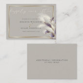 Chic Paars Anthurium en Pampas Grass Visitekaartje (Voorkant / Achterkant)