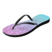 Chic Paars Blue Glitter Ombre Gradiënt Teenslippers (Schuin)