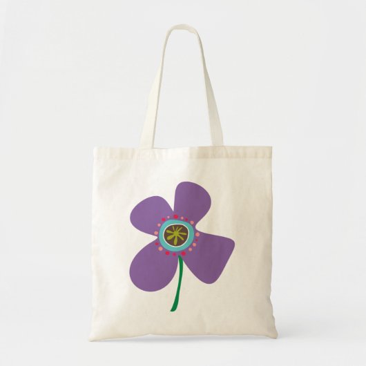 Chic Paars Daisy Pop Summer Flower Whimsical Cute Tote Bag (Voorkant)