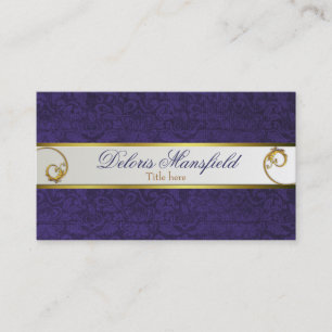 Chic Paars Damask Visitekaartje