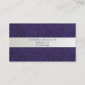 Chic Paars Damask Visitekaartje (Achterkant)